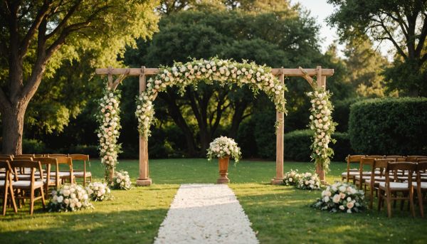 Habiller l arche de mariage avec des roses fraîches